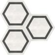 Anatolia - Form HD 7 in. x 8 in. Hexagon Frame Porcelain Tile - Ivory Hot on Sale