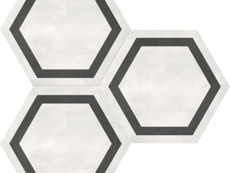 Anatolia - Form HD 7 in. x 8 in. Hexagon Frame Porcelain Tile - Ivory Hot on Sale