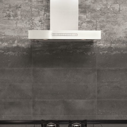 Lungarno - Stoneway 12 in. x 24 in. Glazed Porcelain Tile - Anthracite Online now