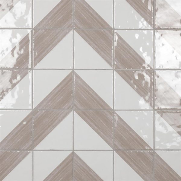 SomerTile - Triangle 6”x 6” Ceramic Wall Tile - Rustique Glossy Taupe on Sale