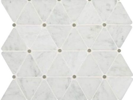 Daltile - Carrara White Triangle Mosaic - Polished on Sale