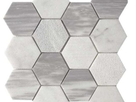 Tesoro Metropolitan Contempo - Luna Carrara Multi Finish 3  Hex Blend Mosaic Discount