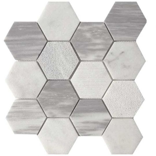 Tesoro Metropolitan Contempo - Luna Carrara Multi Finish 3  Hex Blend Mosaic Discount