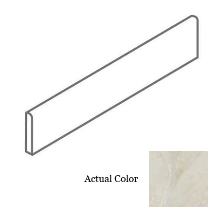 American Olean Mirasol 3 in. x 10 in. Glazed Ceramic Wall Bullnose - Silver Marble Glossy Cheap