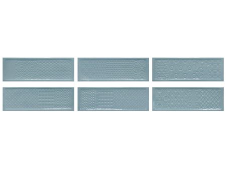 Happy Floors - Titan - 4 in. x 12 in. Deco Ceramic Wall Tile - Glossy - Aqua Online now