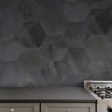 Lungarno Ceramics - Disk 14 in. x 16 in. Porcelain Hexagon Tile - Anthracite For Discount