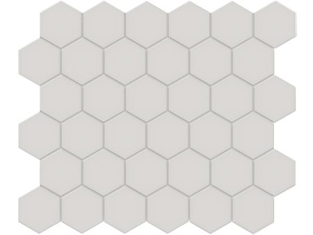 Anatolia - Soho Porcelain - 2 in. Hexagon Unglazed Mosaic - Halo Grey Matte Online Hot Sale