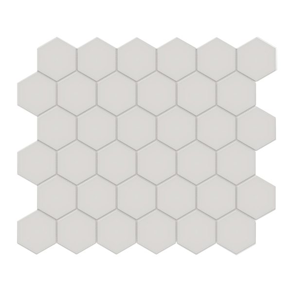 Anatolia - Soho Porcelain - 2 in. Hexagon Unglazed Mosaic - Halo Grey Matte Online Hot Sale