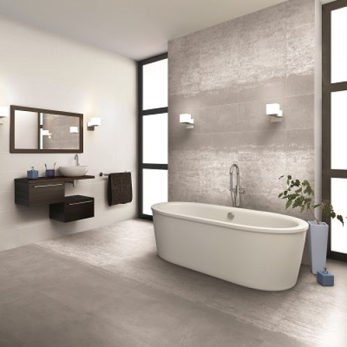 Lungarno - Stoneway 12 in. x 24 in. Glazed Porcelain Tile - Grey Online