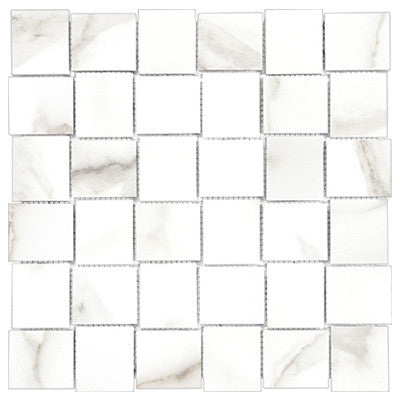 Anatolia Mayfair 2 in. x 2 in. HD Porcelain Basketweave Mosaics - Calacatta Oro (Polished) Fashion