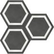 Anatolia - Form HD 7 in. x 8 in. Hexagon Frame Porcelain Tile - Graphite For Discount