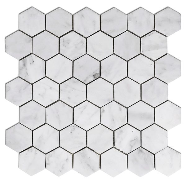 DW Tile & Stone - 2  Hexagon Bianco Gioia Marble Mosaic Tile - Honed For Cheap