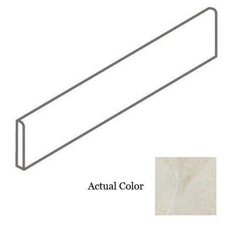 American Olean Mirasol 3 in. x 12 in. Glazed Ceramic Wall Bullnose - Silver Marble Glossy Online Sale