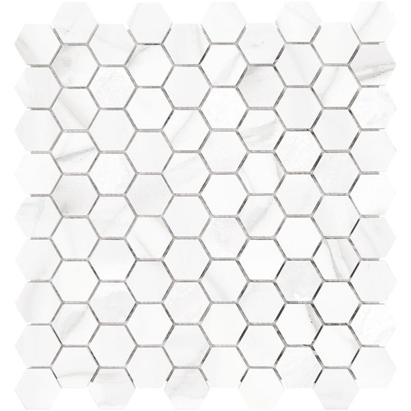 Anatolia Mayfair 1.25 in. x 1.25 in. HD Porcelain Hexagon Mosaics - Volakas Grigio (Polished) Sale