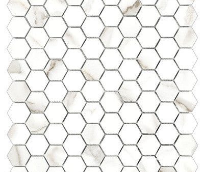 Anatolia Mayfair 1.25 in. x 1.25 in. HD Porcelain Hexagon Mosaics - Calacatta Oro (Polished) For Cheap