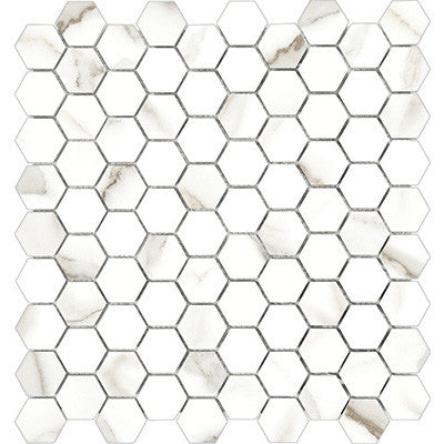 Anatolia Mayfair 1.25 in. x 1.25 in. HD Porcelain Hexagon Mosaics - Calacatta Oro (Polished) For Cheap