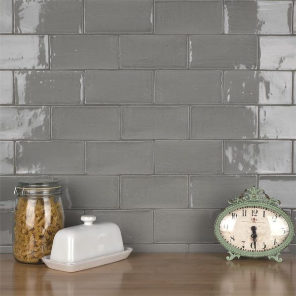 SomerTile - Chester 3  x 6  Subway Tile - Grey For Discount