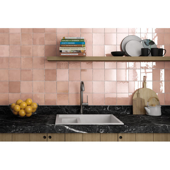 Bedrosians Tile & Stone - Cloe 5  x 5  Wall Tile - Pink Online Hot Sale