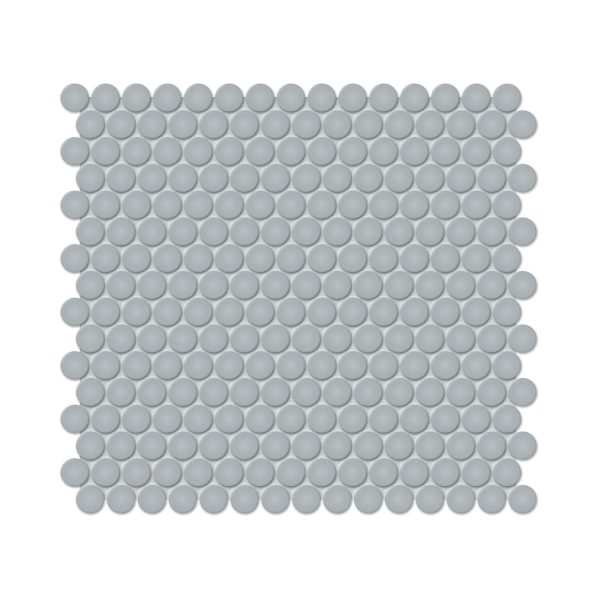 Anatolia - Soho Porcelain - 3 4 in. Penny Round Mosaic - Cloud Blue Matte Online