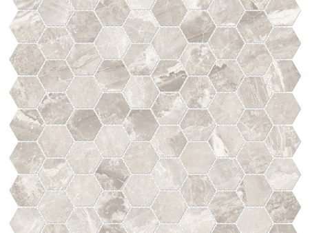 Anatolia Mayfair 1.25 in. x 1.25 in. HD Porcelain Hexagon Mosaics - Stella Argento (Polished) Online Sale