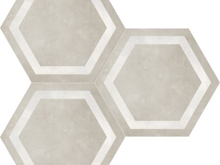 Anatolia - Form HD 7 in. x 8 in. Hexagon Frame Porcelain Tile - Sand Fashion