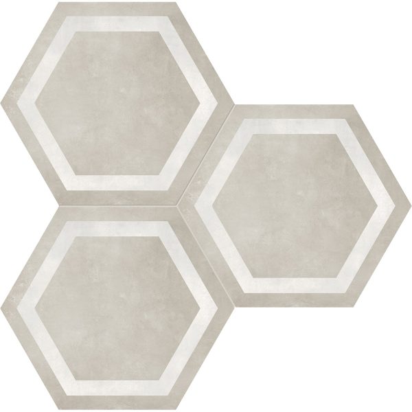 Anatolia - Form HD 7 in. x 8 in. Hexagon Frame Porcelain Tile - Sand Fashion