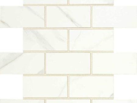 Daltile Florentine 2 in. x 4 in. Glazed Porcelain Mosaic - Carrara (FL06) Supply