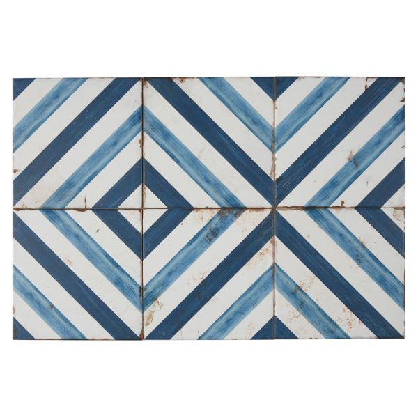 Lungarno Ceramics - Retrospectives 8 in. x 8 in. Ceramic Tile - Royal Blues Cheap