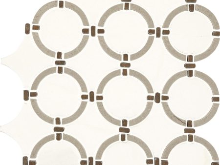 Daltile - Raine Linked Ring Marble Mosaic - DA37 Stratus White For Sale