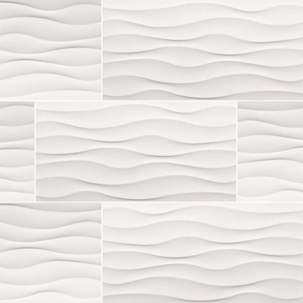 MSI - Dymo Wavy White 12 in. x 24 in. Ceramic Wall Tile Discount