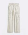 High Waisted Cotton Pant - Beige Sale