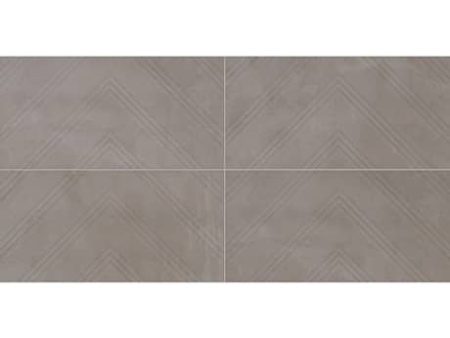 Daltile Chord 12 in. x 24 in. Textured Porcelain Tile - Forte Grey Hot on Sale