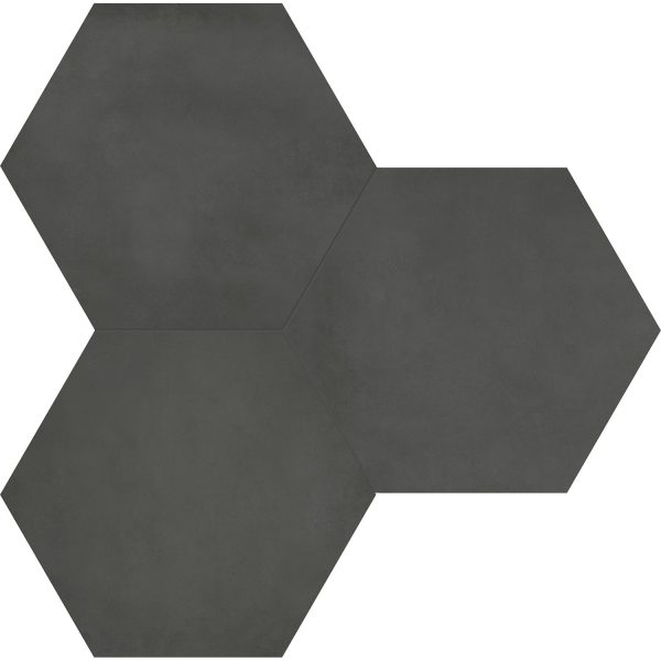 Anatolia - Form HD 7 in. x 8 in. Hexagon Porcelain Tile - Graphite For Sale