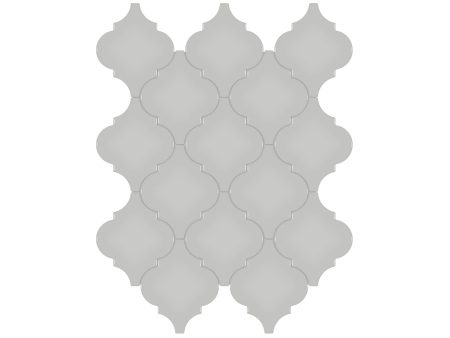 Anatolia - Soho Porcelain - Beveled Arabesque Glazed Mosaic - Loft Grey Glossy For Sale