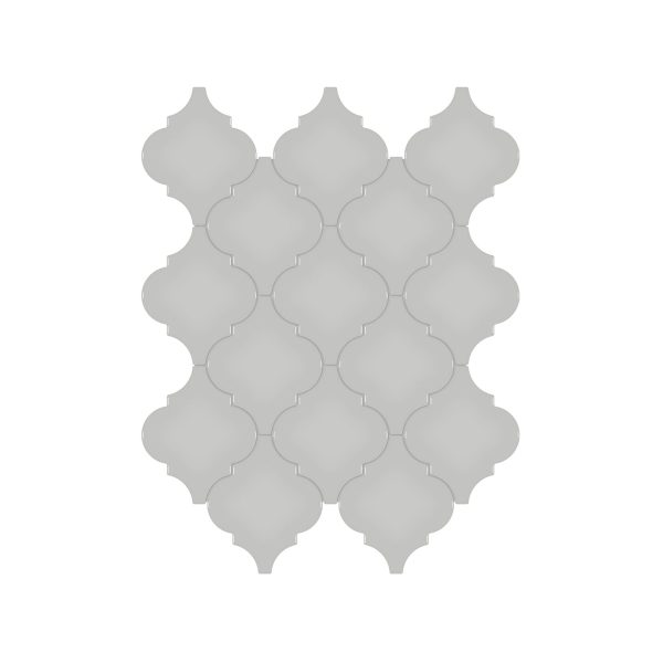 Anatolia - Soho Porcelain - Beveled Arabesque Glazed Mosaic - Loft Grey Glossy For Sale