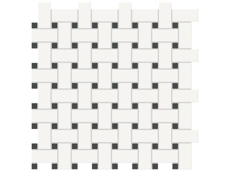 Anatolia - Soho Porcelain Basketweave Mosaic - Retro Black Matte on Sale