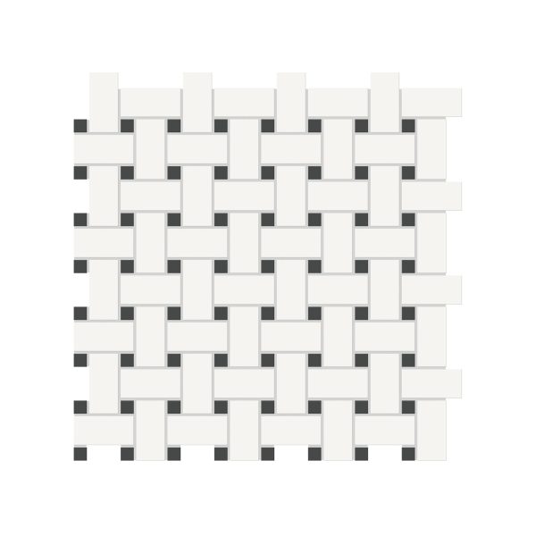 Anatolia - Soho Porcelain Basketweave Mosaic - Retro Black Matte on Sale