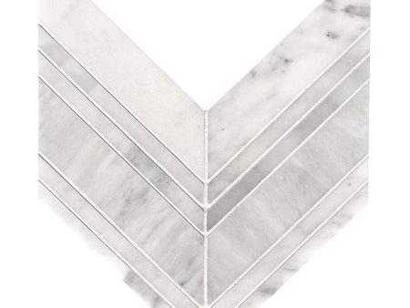 Arizona Tile - Completa Marble - Calacatta Gris Honed Chevron Mosaic Sale