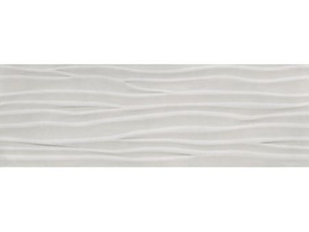 Happy Floors - Titan - 12 in. x 36 in. Rectified Ceramic Wave Wall Tile - Glossy - White Discount