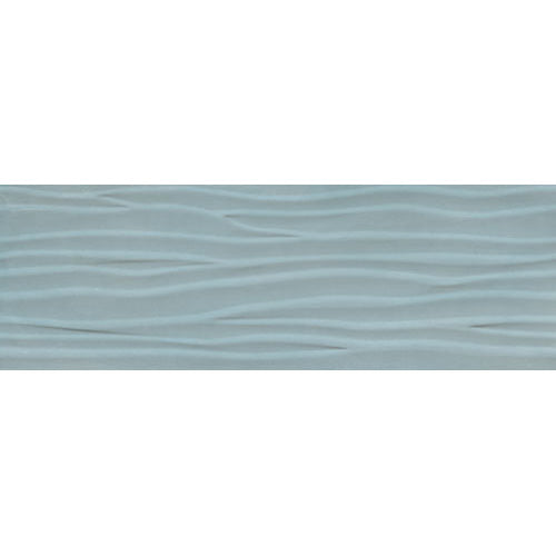 Happy Floors - Titan - 12 in. x 36 in. Rectified Ceramic Wave Wall Tile - Glossy - Aqua Discount