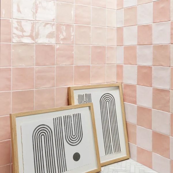 Arizona Tile - Flash 5  x 5  Ceramic Wall Tile - Blush For Sale