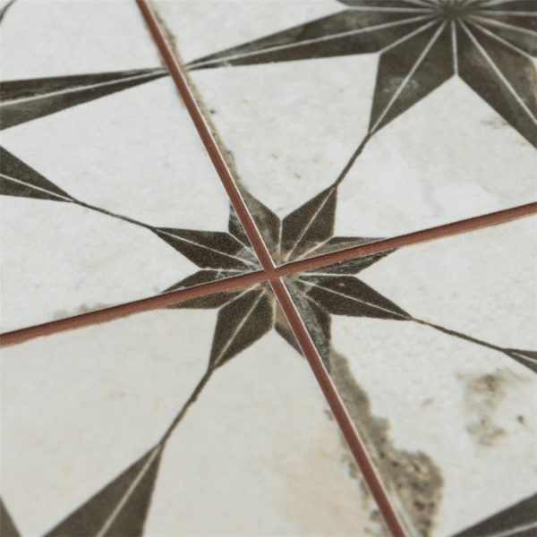 SomerTile - Harmonia 13 in. x 13 in. Ceramic Tile - Kings Star Nero For Cheap