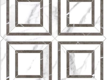 Anatolia Mayfair Piazza HD Polished Porcelain Mosaics - Statuario Venato on Sale