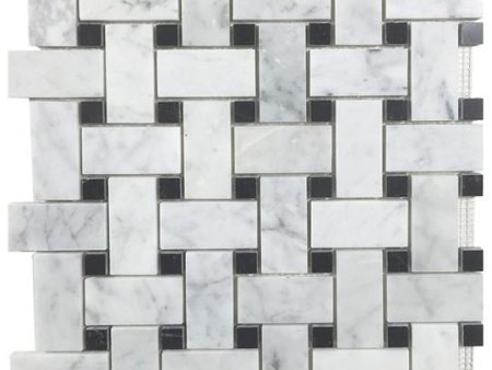 Tesoro Metropolitan Blends - Basketweave White Carrara with Black Dot Sale