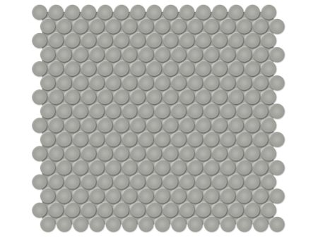 Anatolia - Soho Porcelain - 3 4 in. Penny Round Mosaic - Cement Chic Glossy Sale