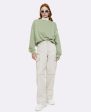 High Waisted Cotton Pant - Beige Sale