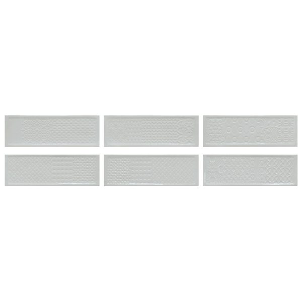 Happy Floors - Titan - 4 in. x 12 in. Deco Ceramic Wall Tile - Glossy - Pearl Sale