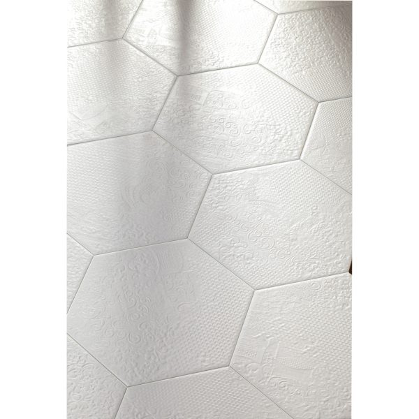 Tesoro - Milano Hex Pressed Porcelain - White Online now