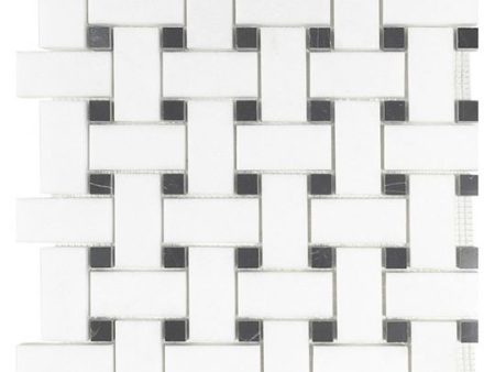 Tesoro Metropolitan Blends - Basketweave Thassos with Black Dot Online