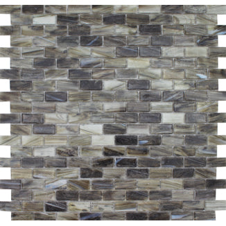 Aquatica by Tesoro - Aurora Series 1 2 in. x 1 in. Glass Mosaic- Carbon Fashion